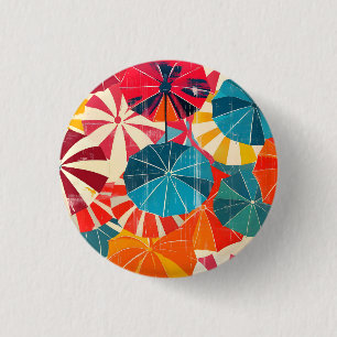 Bóton Redondo 2.54cm Guarda-chuva retrô dia chuvoso Pop Art