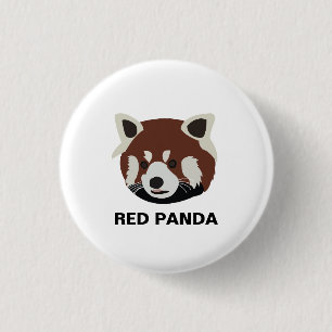 Bóton Redondo 2.54cm Guaxinim Panda Vermelho Guaxinim 