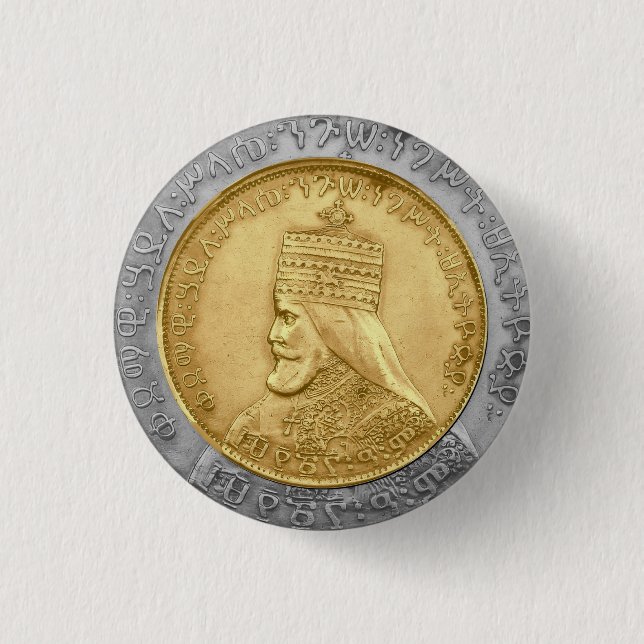 Bóton Redondo 2.54cm Haile Selassie HIM Jah Rastafari Livity INI Bless (Frente)