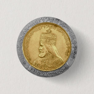Bóton Redondo 2.54cm Haile Selassie I ELE Jah Rastafari Rasta Jah Abenç