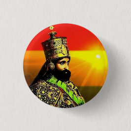Bóton Redondo 2.54cm Haile Selassie I Jah Rastafari Rasta Reggae Roots