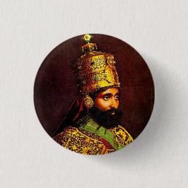 Bóton Redondo 2.54cm Haile Selassie I Jah Rastafari Reggae Rasta Button
