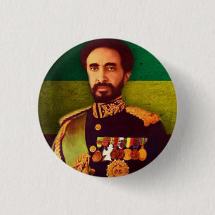 Bóton Redondo 2.54cm Haile Selassie império of Ethiopia Rastafari