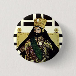 Bóton Redondo 2.54cm Haile Selassie império of Ethiopia Rastafari