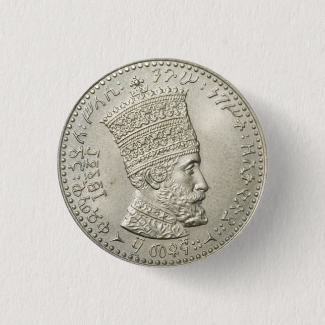 Bóton Redondo 2.54cm Haile Selassie - Jah - Messiah - Rastafari Button (Frente)