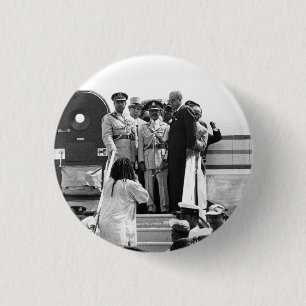 Bóton Redondo 2.54cm Haile Selassie Rastafari Button - Jah Messiah -