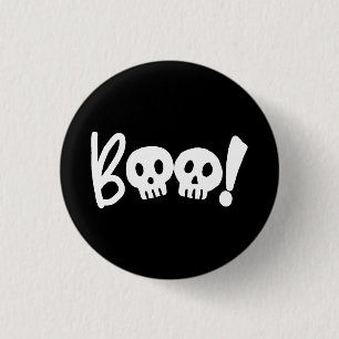 Bóton Redondo 2.54cm Halloween Boo Scary