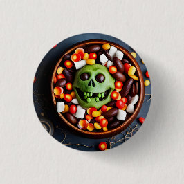 Bóton Redondo 2.54cm Halloween Creepy Candy Bowl