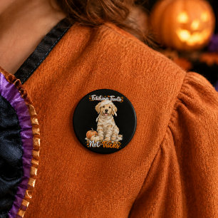 Bóton Redondo 2.54cm Halloween Fofo Retriever Dourado Múmia Truques Pre