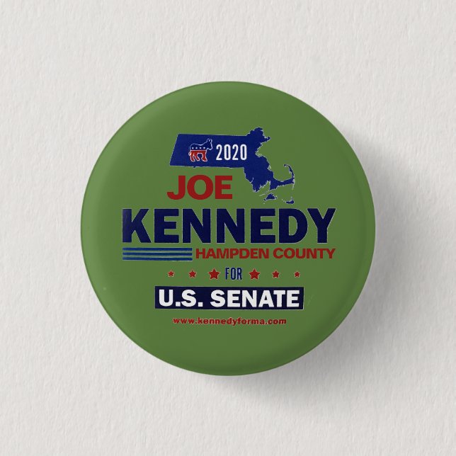 Bóton Redondo 2.54cm Hampden County por Joe Kennedy 2020 (Frente)