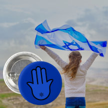 Hamsa Judaico Azul Simples com Estrela de David
