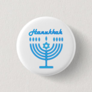 Bóton Redondo 2.54cm Hanukkiah Feliz Hanukkah Feriado Judeu Menorah