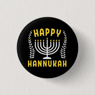 Bóton Redondo 2.54cm Happy Hanukkah