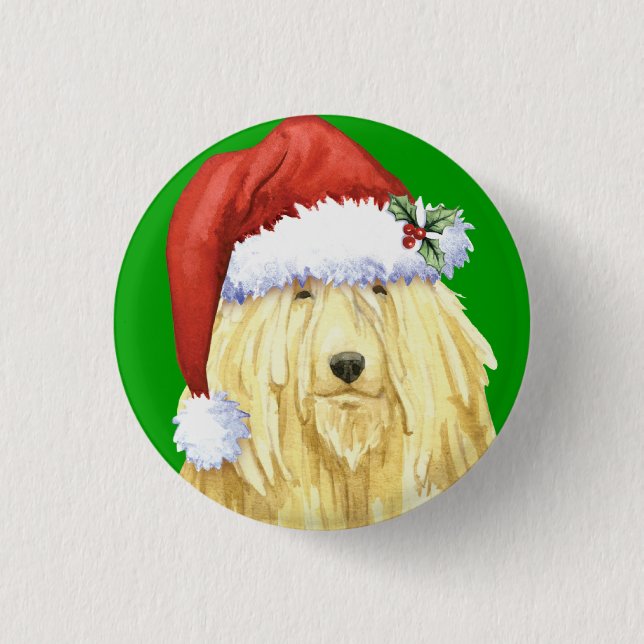 Bóton Redondo 2.54cm Happy Howlidays Komondor (Frente)