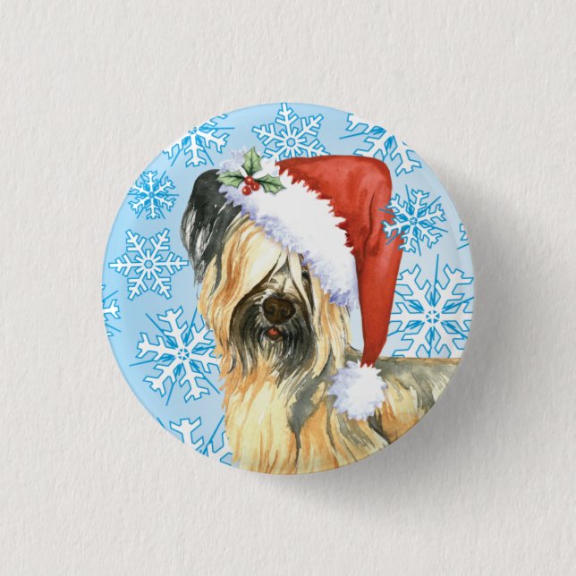 Bóton Redondo 2.54cm Happy Howlidays Skye Terrier (Frente)