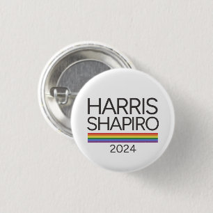 Bóton Redondo 2.54cm Harris Shapiro 2024 LGBTQ Pride Kamala Harris