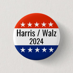 Bóton Redondo 2.54cm Harris Walz 2024 Eleição