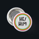 Bóton Redondo 2.54cm HE/HIM Pronuncia Rainbow Bright Circle Ring<br><div class="desc">Decorre sua roupa com este botão de arte legal. Você pode personalizá-lo e adicionar texto também. Procure em meu compro muito mais cores e padrões! Avise-me se quiser algo personalizado também.</div>
