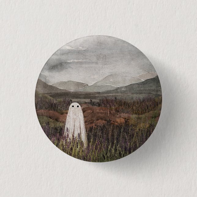 Bóton Redondo 2.54cm Heather Ghost (Frente)