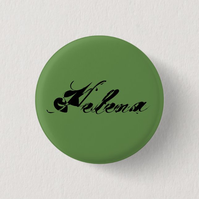 Bóton Redondo 2.54cm Helena programa televisivo preto órfão do cursiv (Frente)