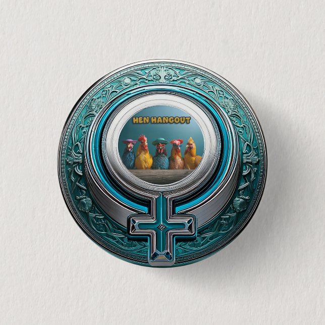 BÓTON REDONDO 2.54CM HEN HANGOUT (Frente)