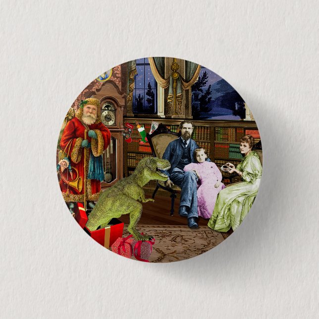 Bóton Redondo 2.54cm Her First T-Rex (Frente)