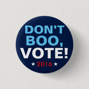 Bóton Redondo 2.54cm Hillary Clinton 2016: "NÃO FAZ A VAIA, VOTO!"