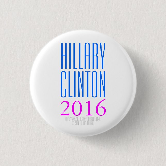 Bóton Redondo 2.54cm HILLARY CLINTON 2016 por HillaryClinton4u (Frente)