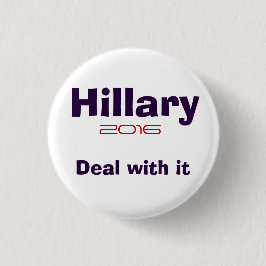 Bóton Redondo 2.54cm Hillary R Clinton 2016