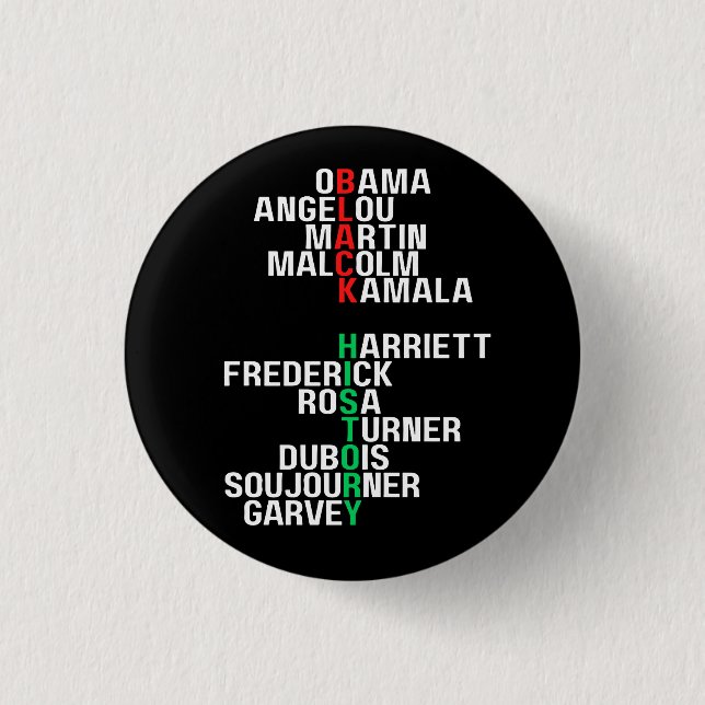 Bóton Redondo 2.54cm História Negra Mês Melanin Rei Rainha Sista Bruh (Frente)