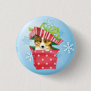 Bóton Redondo 2.54cm Howlidays feliz Sheltie