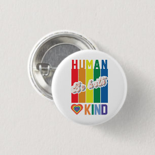 Bóton Redondo 2.54cm Humano Ser gentil Arco-íris LGBTQ