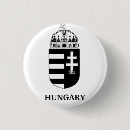 Bóton Redondo 2.54cm Hungarian Coat of Arms Contemporary Monochrome Art