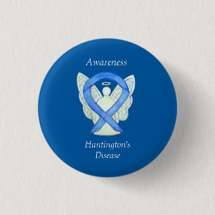 Bóton Redondo 2.54cm Huntington's Disease Awarness Ribbon Angel Pin