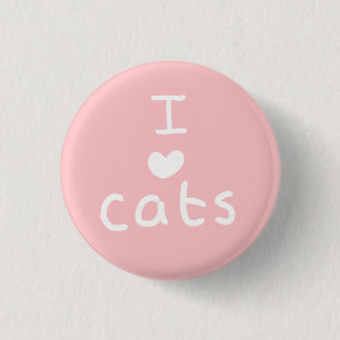 Bóton Redondo 2.54cm i <3 cats crachá