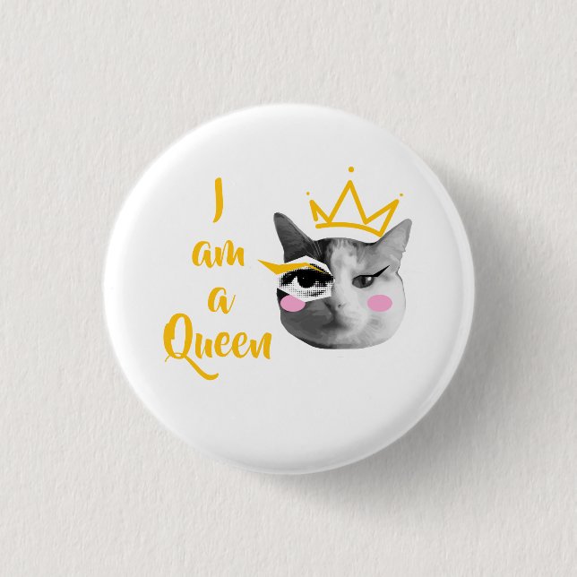 Bóton Redondo 2.54cm I Am Queen – Elegant funny (Frente)