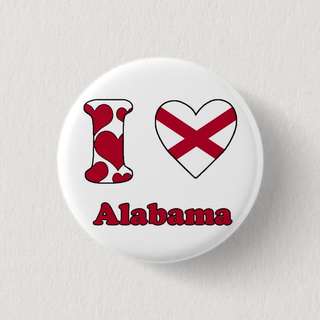 Bóton Redondo 2.54cm I love Alabama (Frente)