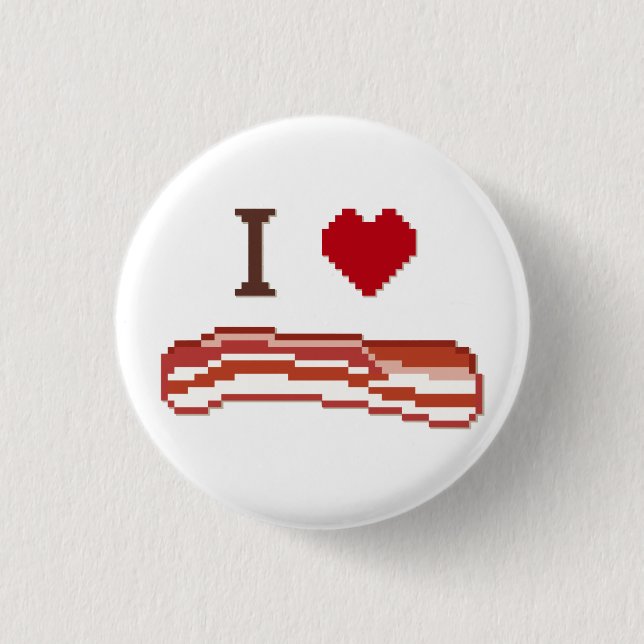 Bóton Redondo 2.54cm I Love Bacon (Frente)