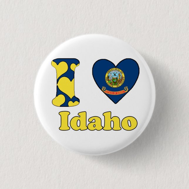 Bóton Redondo 2.54cm I love Idaho (Frente)
