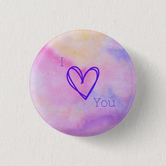 Bóton Redondo 2.54cm I love you button (Frente)