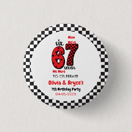 Bóton Redondo 2.54cm I Was 6, Now I’m 7 – Twin 7th Birthday for Kids