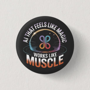 Bóton Redondo 2.54cm IA Aestética Tecnologia Futurística significa moda