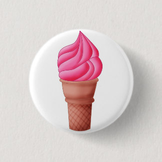 Bóton Redondo 2.54cm Icecream de Morango - Botão