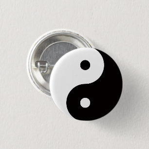 Bóton Redondo 2.54cm Ícone do Símbolo Chinês Yin Yang Tai Ji
