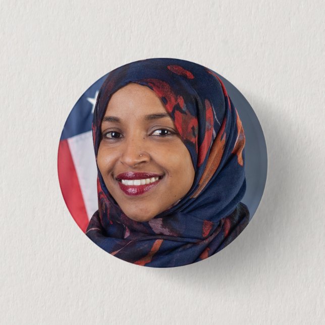 Bóton Redondo 2.54cm Ilhan Omar Button (Frente)