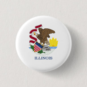 Bóton Redondo 2.54cm Illinoisan Flag, Flag of Illinois