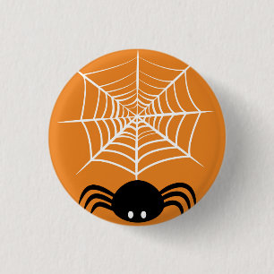 Bóton Redondo 2.54cm Ilustração Assustadora de Aranha de Halloween