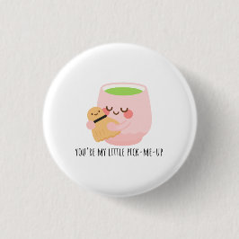 Bóton Redondo 2.54cm Ilustração Cute Matcha Tea Hug