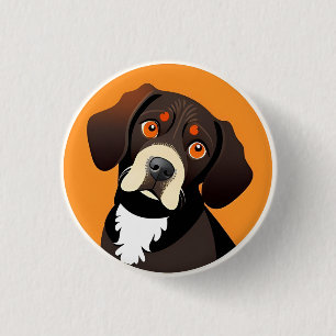 Bóton Redondo 2.54cm Ilustração de desenho animado fofo de um cachorrin