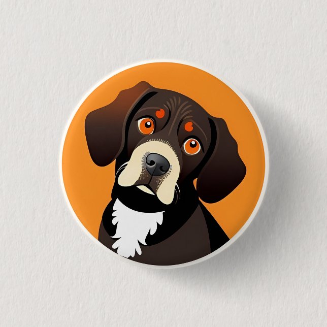 Bóton Redondo 2.54cm Ilustração de desenho bonitinho de uma pãozinha (Frente)